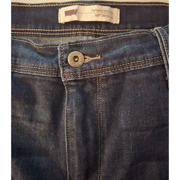 Levi's 512 Skinny Jeans Mens 34x31 Dark Wash Slim Fit Stretch Denim - Picture 2 of 9
